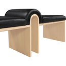 Meridian Delphine Black Vegan Leather Bench IMAGE 6