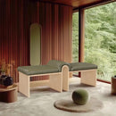 Meridian Delphine Cognac Vegan Leather Bench IMAGE 2