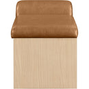 Meridian Delphine Cognac Vegan Leather Bench IMAGE 4