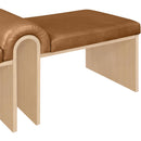 Meridian Delphine Cognac Vegan Leather Bench IMAGE 6