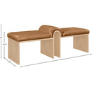 Meridian Delphine Cognac Vegan Leather Bench IMAGE 7