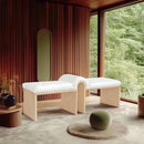 Meridian Delphine Cream Vegan Leather Bench IMAGE 2