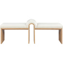 Meridian Delphine Cream Vegan Leather Bench IMAGE 3