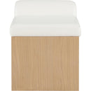 Meridian Delphine Cream Vegan Leather Bench IMAGE 4