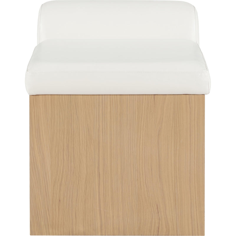 Meridian Delphine Cream Vegan Leather Bench IMAGE 4