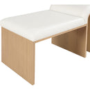 Meridian Delphine Cream Vegan Leather Bench IMAGE 5