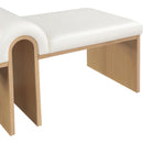 Meridian Delphine Cream Vegan Leather Bench IMAGE 6