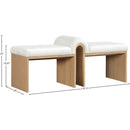 Meridian Delphine Cream Vegan Leather Bench IMAGE 7