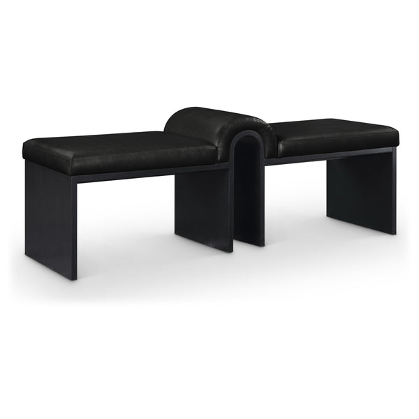Meridian Delphine Black Vegan Leather Bench IMAGE 1