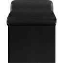 Meridian Delphine Black Vegan Leather Bench IMAGE 4