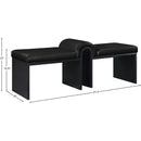 Meridian Delphine Black Vegan Leather Bench IMAGE 7