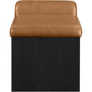 Meridian Delphine Cognac Vegan Leather Bench IMAGE 4
