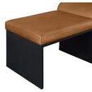 Meridian Delphine Cognac Vegan Leather Bench IMAGE 5