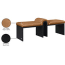 Meridian Delphine Cognac Vegan Leather Bench IMAGE 8