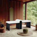 Meridian Delphine Cream Vegan Leather Bench IMAGE 2