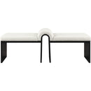 Meridian Delphine Cream Vegan Leather Bench IMAGE 3