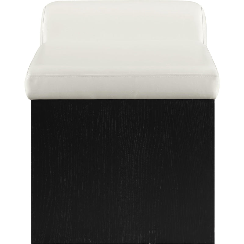 Meridian Delphine Cream Vegan Leather Bench IMAGE 4
