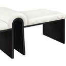 Meridian Delphine Cream Vegan Leather Bench IMAGE 6