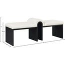 Meridian Delphine Cream Vegan Leather Bench IMAGE 7