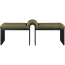 Meridian Delphine Olive Vegan Leather Bench IMAGE 3