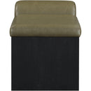 Meridian Delphine Olive Vegan Leather Bench IMAGE 4