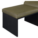 Meridian Delphine Olive Vegan Leather Bench IMAGE 5