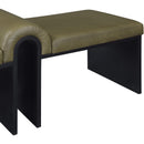 Meridian Delphine Olive Vegan Leather Bench IMAGE 6