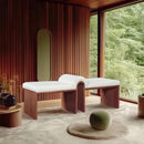 Meridian Delphine Cream Vegan Leather Bench IMAGE 2