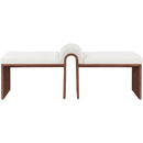 Meridian Delphine Cream Vegan Leather Bench IMAGE 3
