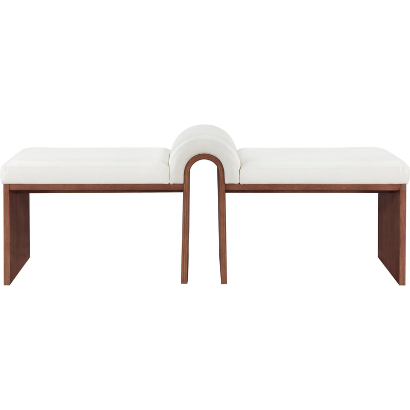 Meridian Delphine Cream Vegan Leather Bench IMAGE 3