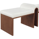 Meridian Delphine Cream Vegan Leather Bench IMAGE 5