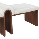 Meridian Delphine Cream Vegan Leather Bench IMAGE 6