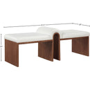 Meridian Delphine Cream Vegan Leather Bench IMAGE 8