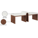 Meridian Delphine Cream Vegan Leather Bench IMAGE 9