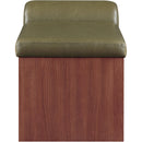 Meridian Delphine Olive Vegan Leather Bench IMAGE 4