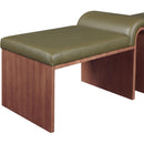 Meridian Delphine Olive Vegan Leather Bench IMAGE 5