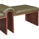 Meridian Delphine Olive Vegan Leather Bench IMAGE 6