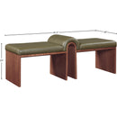 Meridian Delphine Olive Vegan Leather Bench IMAGE 8