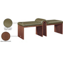 Meridian Delphine Olive Vegan Leather Bench IMAGE 9
