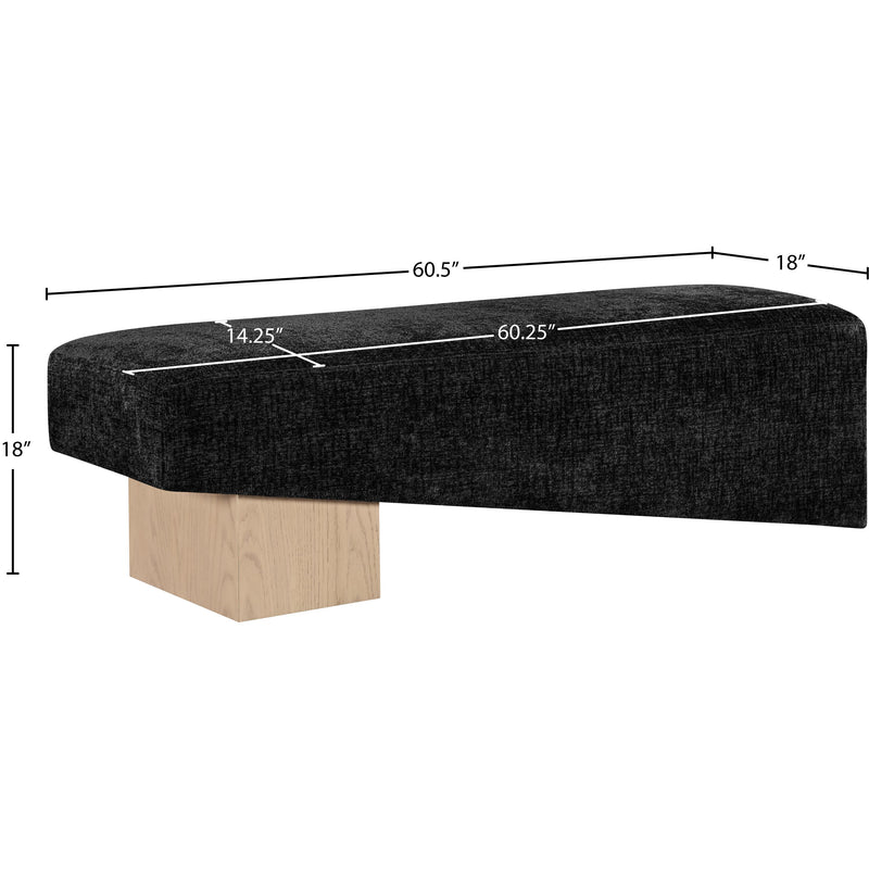 Meridian Alora Black Fabric Bench IMAGE 8
