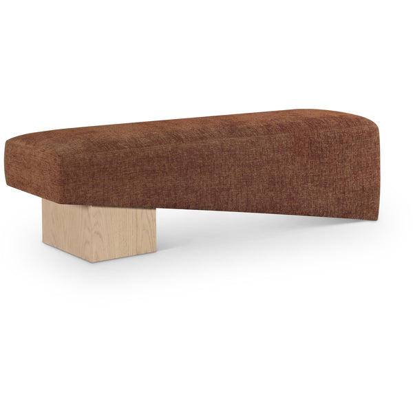 Meridian Alora Cognac Fabric Bench IMAGE 1