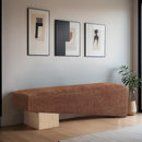 Meridian Alora Cognac Fabric Bench IMAGE 2