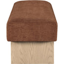 Meridian Alora Cognac Fabric Bench IMAGE 4