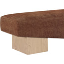 Meridian Alora Cognac Fabric Bench IMAGE 5