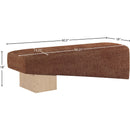 Meridian Alora Cognac Fabric Bench IMAGE 8