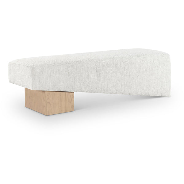 Meridian Alora Cream Fabric Bench IMAGE 1