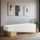 Meridian Alora Cream Fabric Bench IMAGE 2