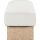 Meridian Alora Cream Fabric Bench IMAGE 4
