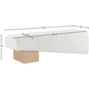 Meridian Alora Cream Fabric Bench IMAGE 8
