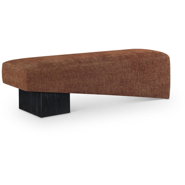 Meridian Alora Cognac Fabric Bench IMAGE 1